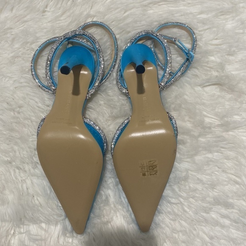 Mach & Mach Heart crystal embellished satin pumps size 36.5EU - Picture 9 of 15